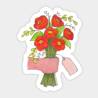 For You (Bouquet of Poppies) Sticker